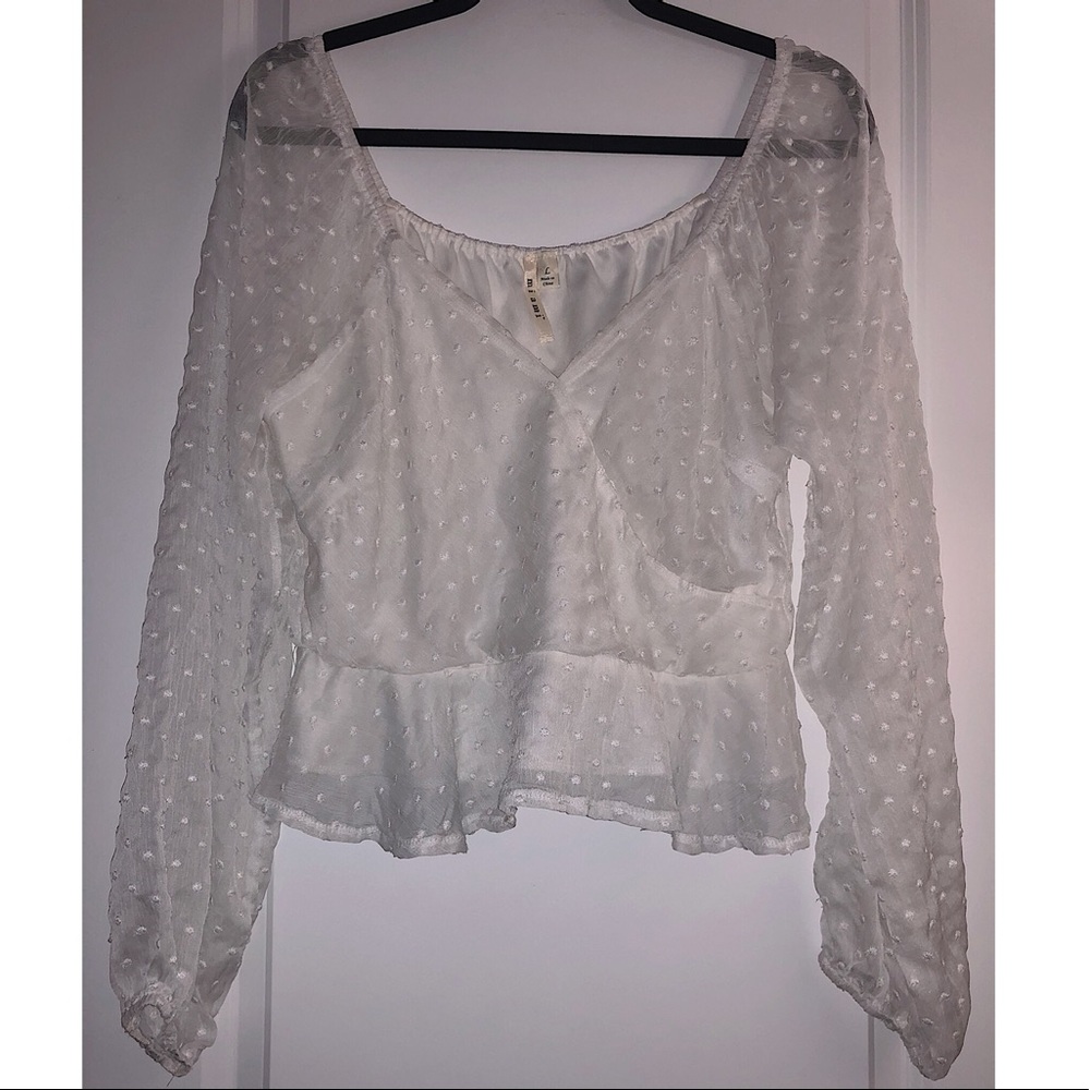 White polkadot blouse